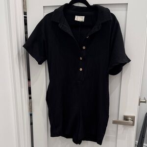 Elegant Black Button-Up Jumpsuit